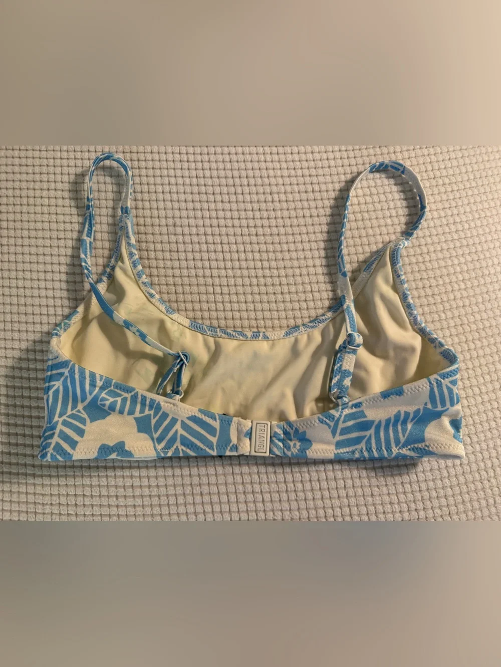 triangl swimwear Blue & White Floral Bikini Set - Scoop Top & High-Cut Bottoms